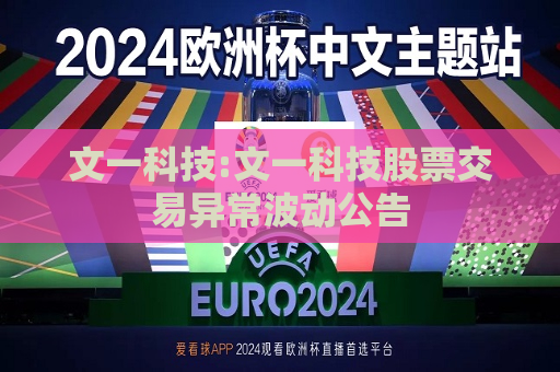 文一科技:文一科技股票交易异常波动公告  第1张