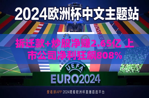 拆迁款+炒股净赚2.65亿 上市公司净利狂飙808%  第1张