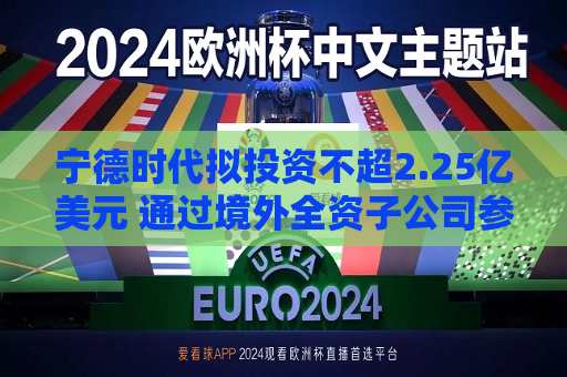 宁德时代拟投资不超2.25亿美元 通过境外全资子公司参与碳中和基金