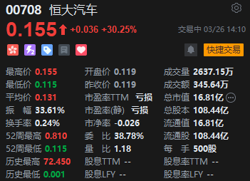 恒大汽车午后拉升涨超30% 汽车限购亟待进一步放松  第2张