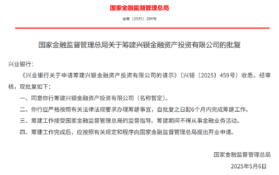 兴业银行获批筹建兴银金融资产投资有限公司  第1张